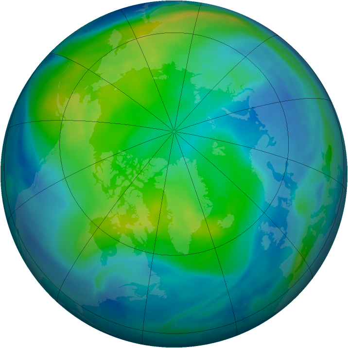 Arctic ozone map for 27 October 2007